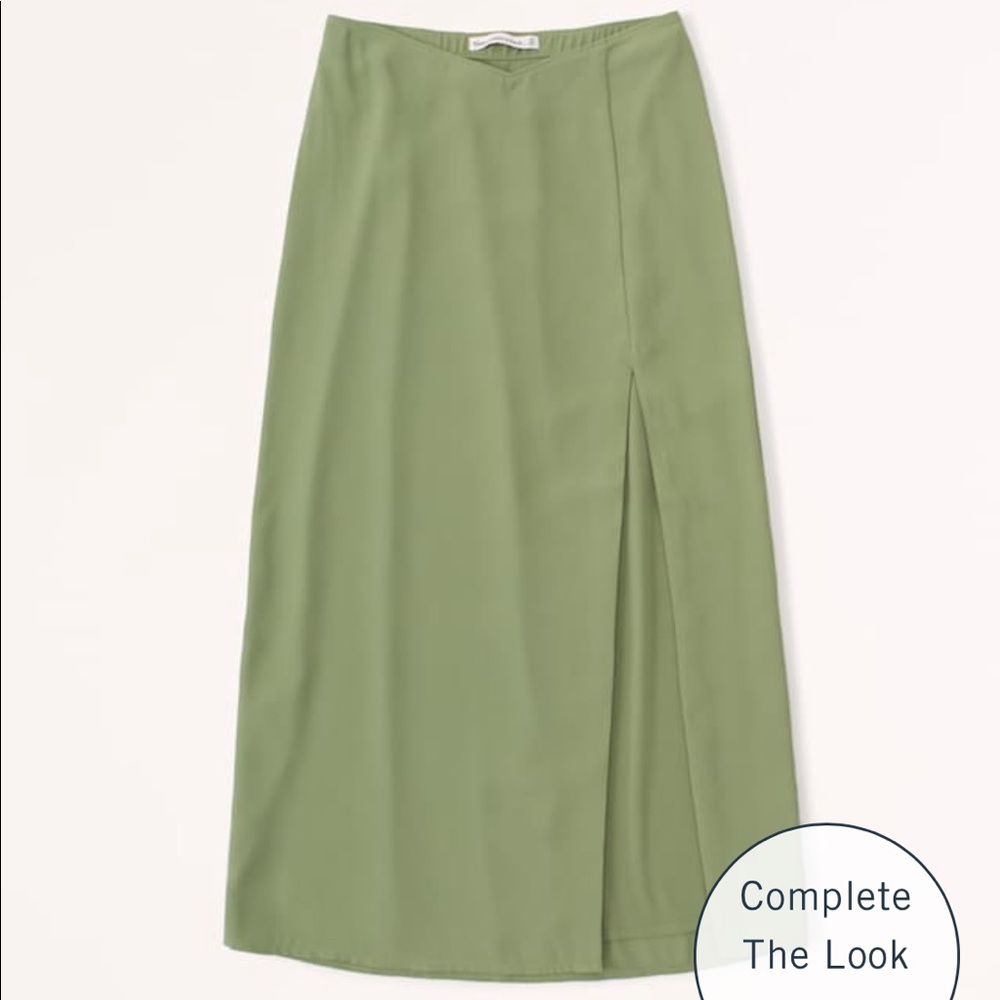 Abercrombie & Fitch Dipped Waist Midi Skirt